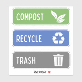 Compost Bin, Gerecycelt, Müllaufkleber Aufkleber