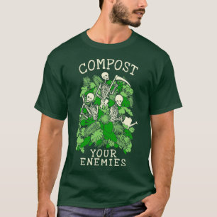Compost Enemies Funny Gardens Goth Skelett T-Shirt