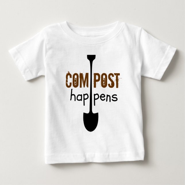 Compost Happens Mulch Spaß Shovel Baby T-shirt (Vorderseite)