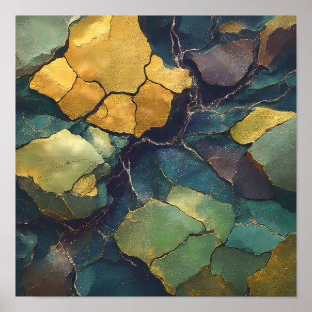 Compressed Mineral Wallpaper with Luminous Metalli Poster (Vorne)