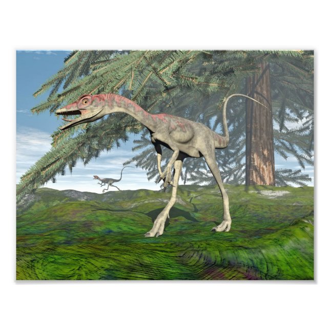 Compsognathus dinosaurier - 3D rendern Fotodruck (Vorne)