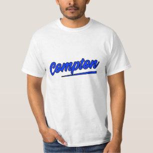 Compton California Blue Typografy T-Shirt