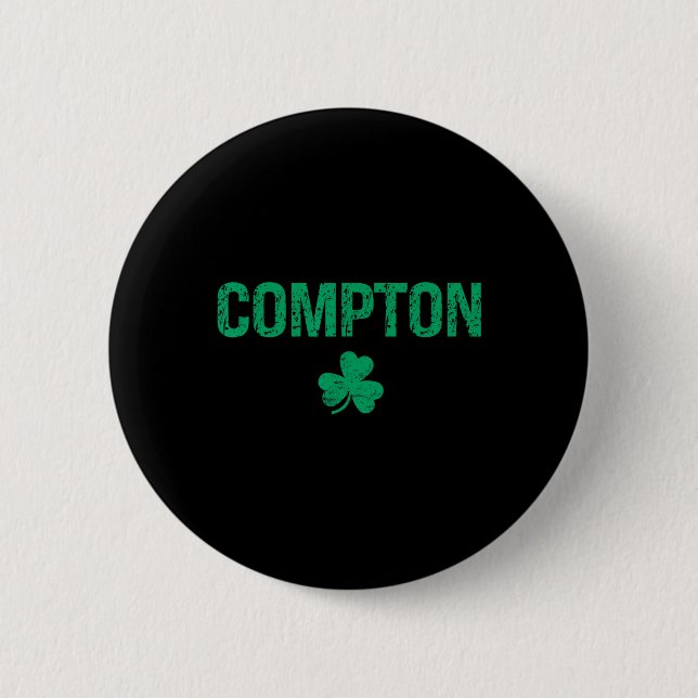 Compton Irischer Shamrock St Patrick's Day  Button (Vorderseite)