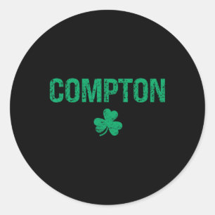 Compton Irischer Shamrock St Patrick's Day Runder Aufkleber