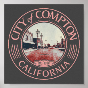 COMPTON LOS ANGELES KALIFORNIA - STADT COMPTON POSTER