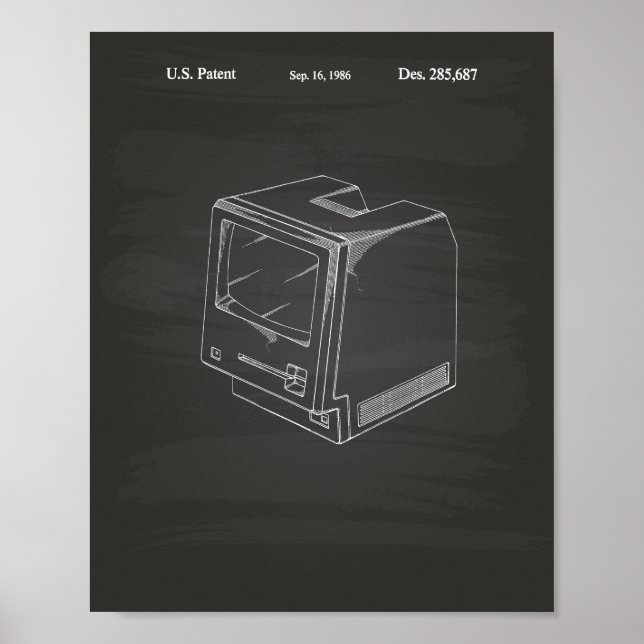 Computer 1986 Chalkboard für Patentkunst Poster (Vorne)