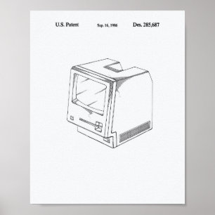 Computer 1986 Patentkunst Weißbuch Poster