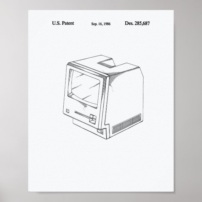 Computer 1986 Patentkunst Weißbuch Poster (Vorne)