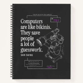 Computer Bikinis Funny Tech Zitat Patent Gezeichne Notizbuch