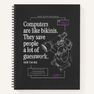 Computer Bikinis Funny Tech Zitat Patent Gezeichne Notizbuch