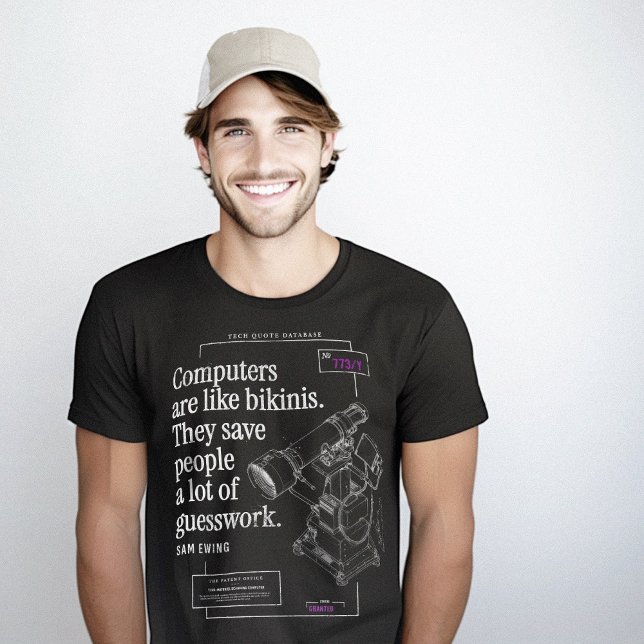 Computer Bikinis Funny Tech Zitat Patent Gezeichne T-Shirt (Computers Bikinis Funny Tech Quote Patent Drawing T-Shirt)