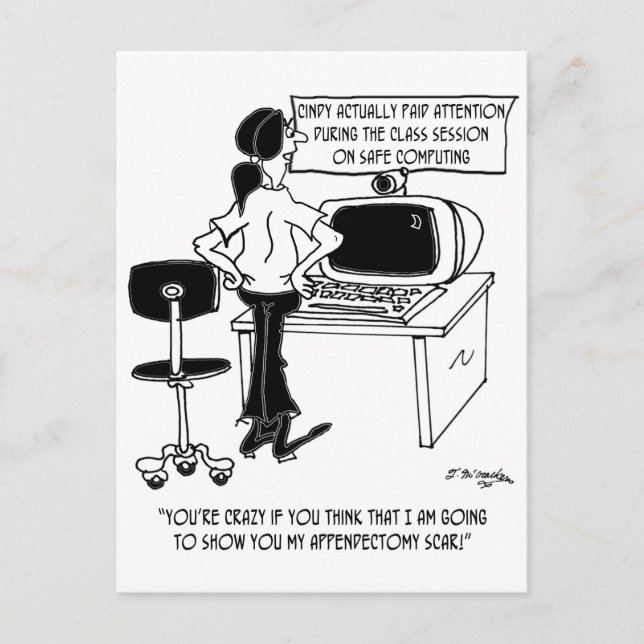 Computer-Cartoon 8036 Postkarte (Vorderseite)