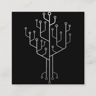Computer-Chip-Tree-Programmierer-Tschernoteningeni Quadratische Visitenkarte