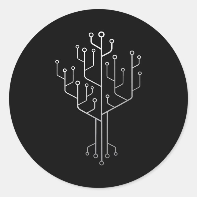 Computer-Chip-Tree-Programmierer-Tschernoteningeni Runder Aufkleber (Vorderseite)