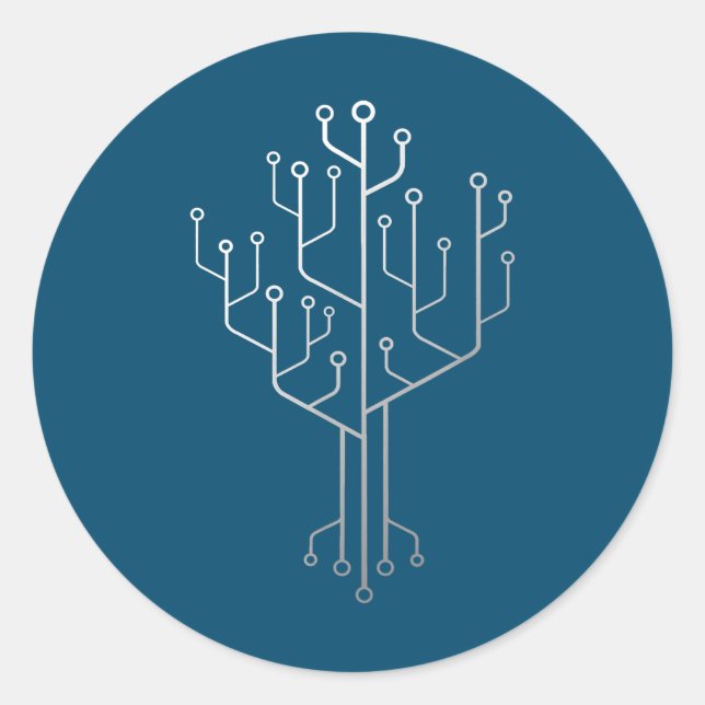 Computer-Chip-Tree-Programmierer-Tschernoteningeni Runder Aufkleber (Vorderseite)