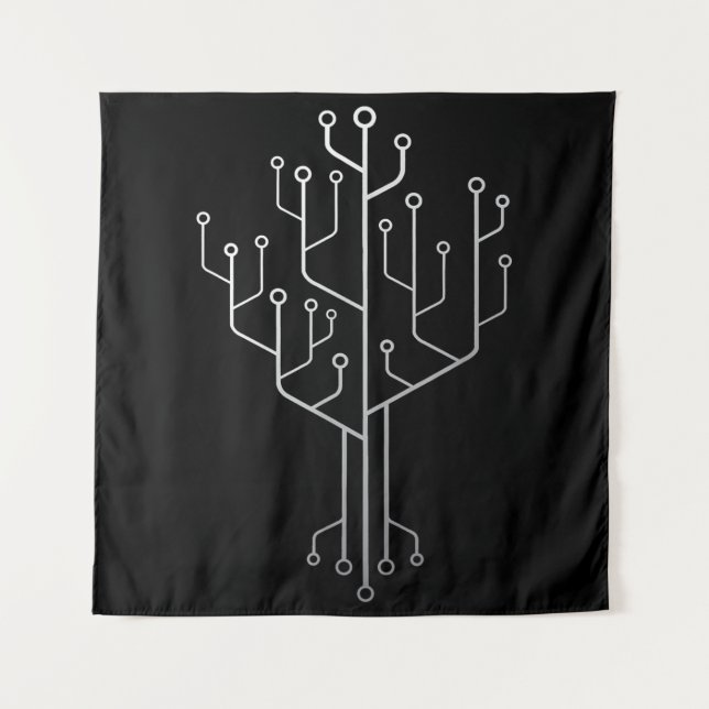 Computer-Chip-Tree-Programmierer-Tschernoteningeni Wandteppich (Vorderseite)