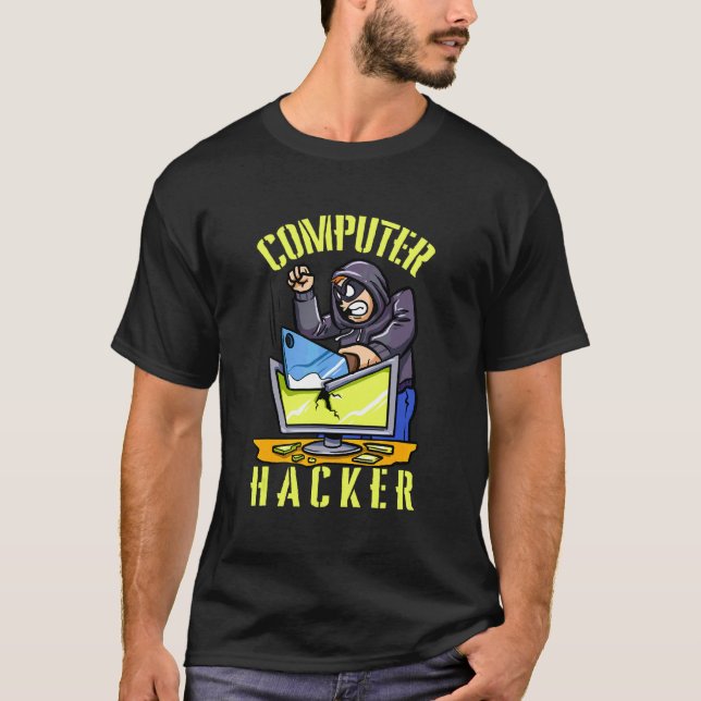 Computer Code Cybersecurity Computer Hacker T-Shirt (Vorderseite)