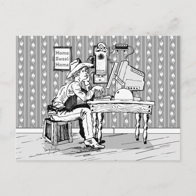 Computer Cowboy Postkarte (Vorderseite)