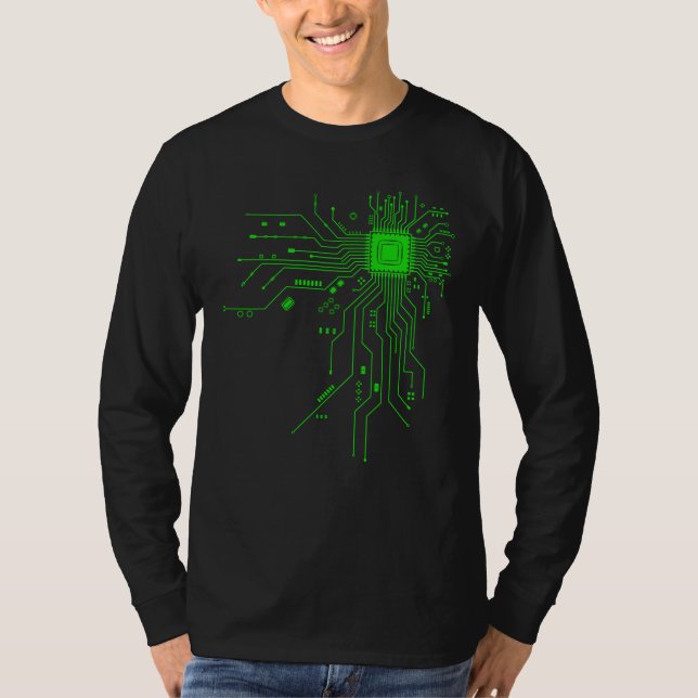 Computer CPU Chip PCB Circuit Design Tech Gift T-Shirt (Vorderseite)