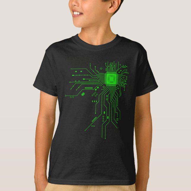 Computer CPU Chip PCB Circuit Design Tech Gift T-Shirt (Vorderseite)