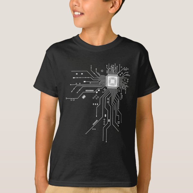 Computer CPU Chip PCB Circuit Design Tech Gift T-Shirt (Vorderseite)