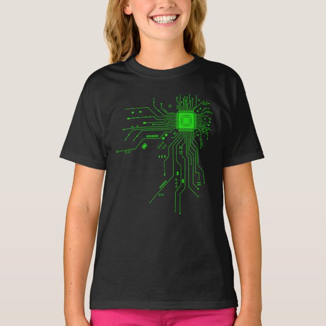 Computer CPU Chip PCB Circuit Design Tech Gift T-Shirt (Vorderseite)