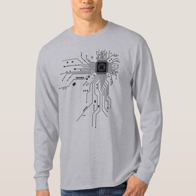 Computer CPU Chip PCB Circuit Design Tech Gift T-Shirt (Vorderseite)