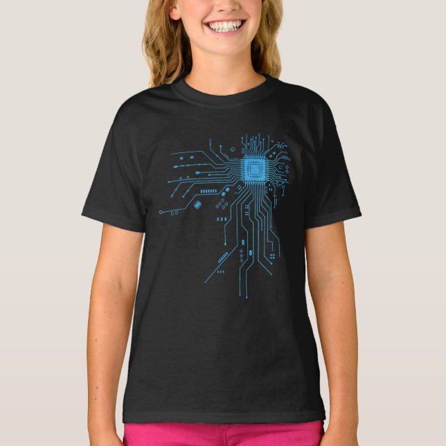 Computer-CPU-Chip PCB-Schaltungsdesign-Tech-Gesche T-Shirt (Vorderseite)