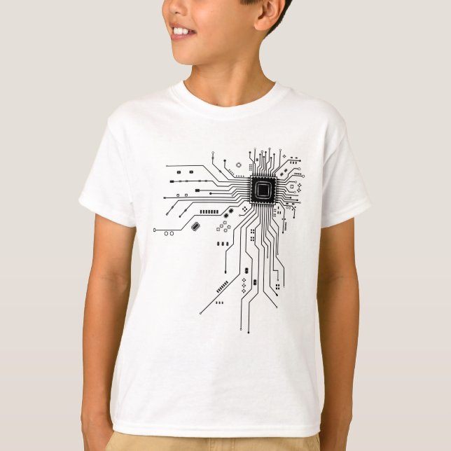 Computer-CPU-Chip PCB-Schaltungsdesign-Tech-Gesche T-Shirt (Vorderseite)