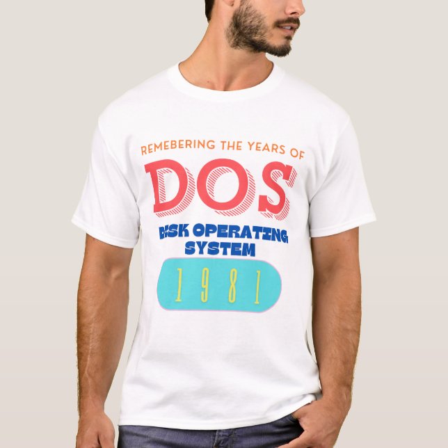 Computer Disk Betriebssystem (DOS) T-Shirt (Vorderseite)