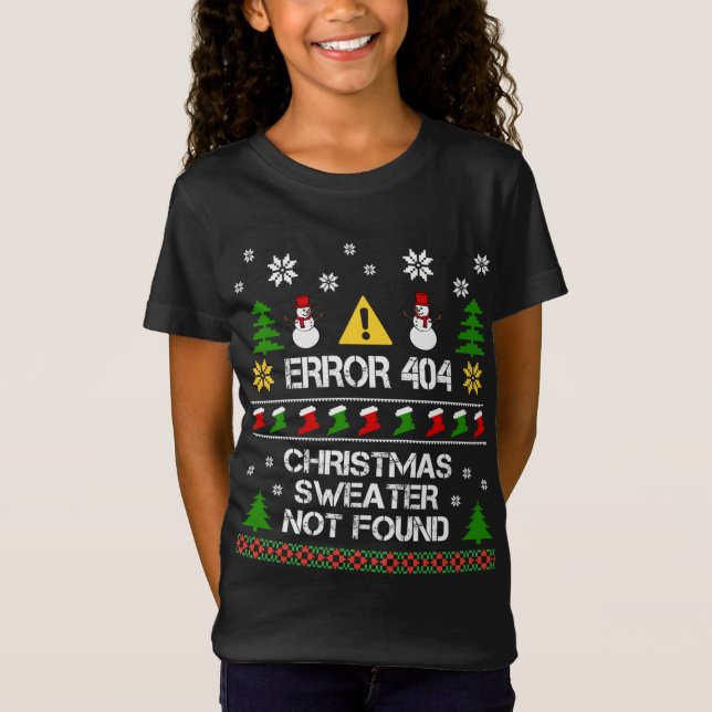 Computer Error 404 Christmas Sweater not found Chr T-Shirt (Vorderseite)