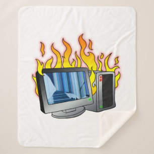 Computer Fire Sherpa Blanket Sherpadecke