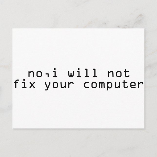 Computer-Fixer Postkarte (Vorderseite)