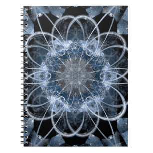 Computer fractal illustration of gray blue winter  notizblock