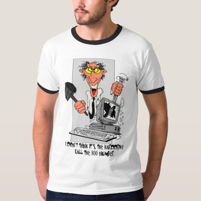 Computer-Frustration T-Shirt (Vorderseite)