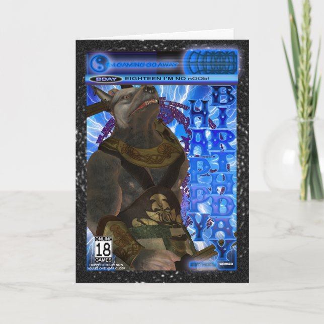 Computer Game Fan Birthday Card Modern Karte (Vorderseite)