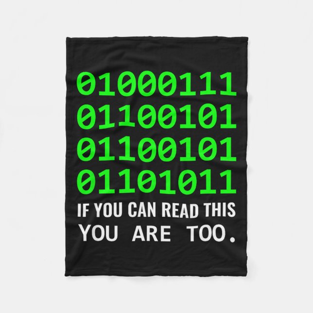 Computer-Geek Binärcode Softwareentwickler  Fleecedecke (Vorderseite)