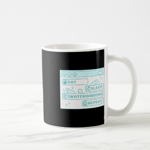 Computer-Geek Essen Schlaf Skateboarding Wiederhol Kaffeetasse