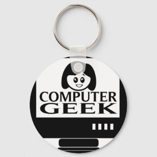 Computer Geek Girl Female Schlüsselanhänger
