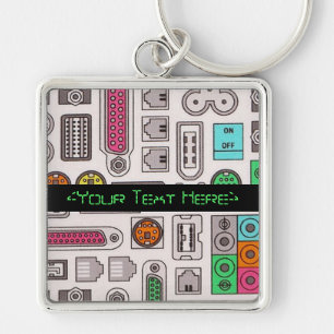 Computer Geek Input Pattern Key Chain Schlüsselanhänger