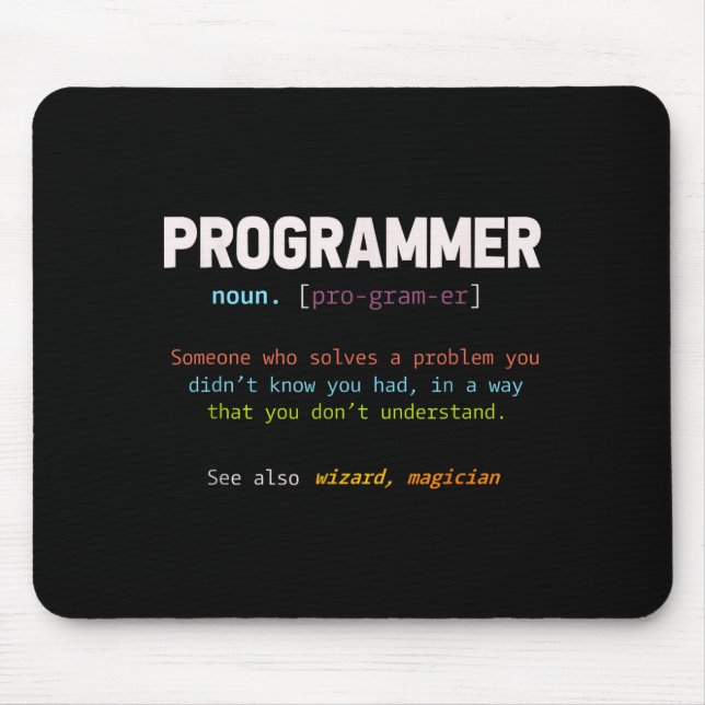 Computer Geek Nerd Gift Funny Programmer  Mousepad (Vorne)