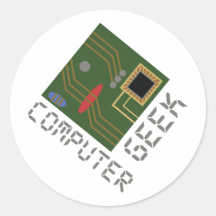 Computer Geek Runder Aufkleber
