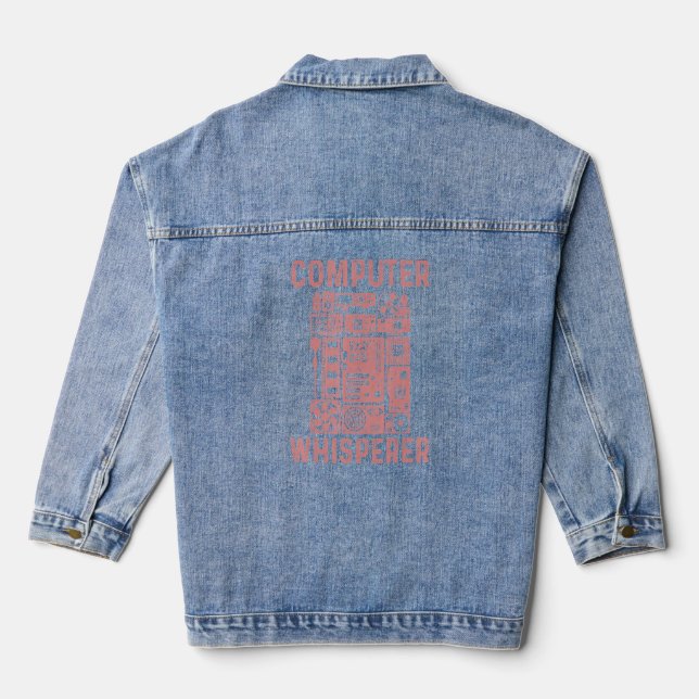 Computer Geek Tech Nerd Männer Frauen Coole Unters Jeansjacke (Rückseite)