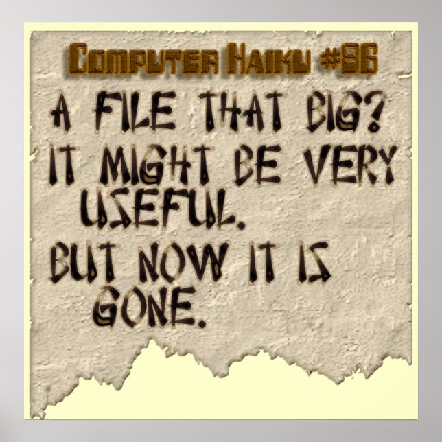 Computer Haiku #86 Poster (Vorne)