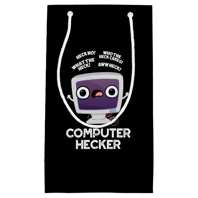 Computer Hecker Funny Hacker Pun Dark BG Kleine Geschenktüte (Vorderseite)