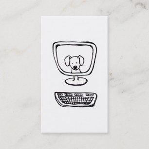 Computer-Hund - frische Tinte des Spaßes, die neu Visitenkarte