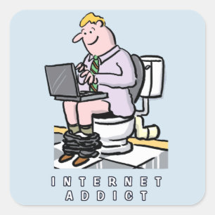 Computer, Internet und soziale Medien Quadratischer Aufkleber