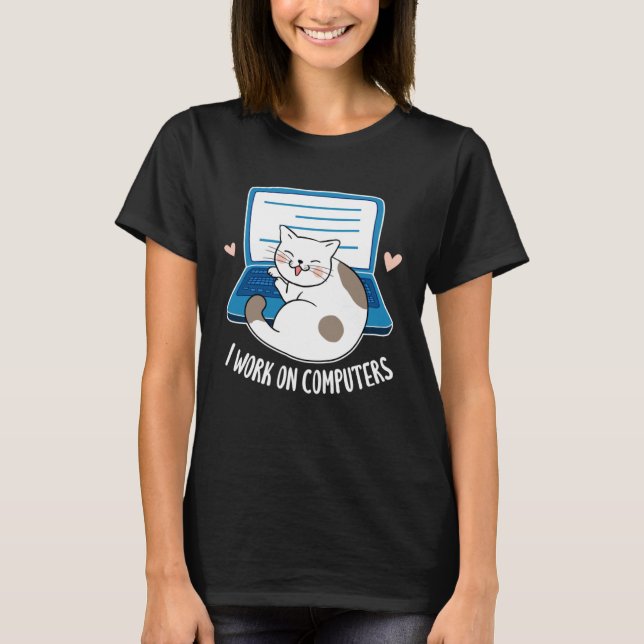 Computer-Katze-Programmierer-Entwickler-Programmie T-Shirt (Vorderseite)