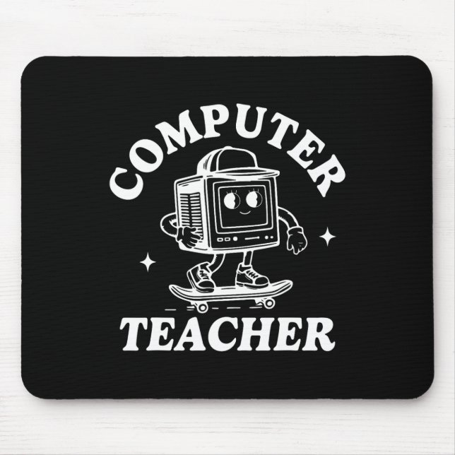 Computer-Lehrer Computer Skateboarding Wissenschaf Mousepad (Vorne)