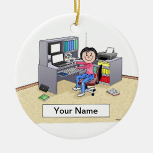 Computer-Lover-Female Keramikornament